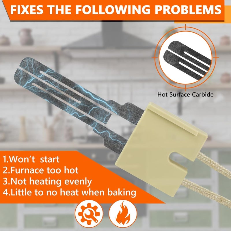 Bogda 62-22868-93 Furnace Ignitor Hot Surface Replacement for Rh-eem, Ru-ud, Weath-erking Replace Part 62-22868-01, 62-22441-01, 62-23460-01, 62-22548-01 Flat Style Hot Surface Ignitor - Image 4